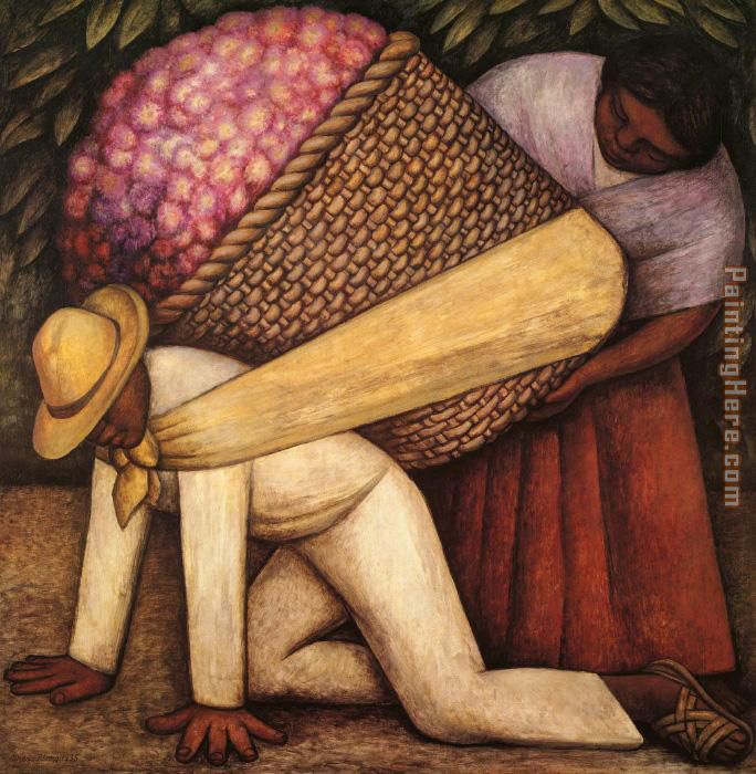 The Flower Carrier painting - Diego Rivera The Flower Carrier art painting